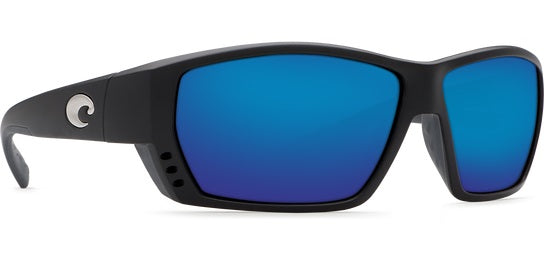 Costa Tuna Alley Matte Black Blue Mirror Sunglasses 580P Plastic 2.00