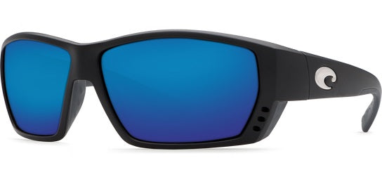 Costa Tuna Alley Matte Black Blue Mirror Sunglasses 580P Plastic 2.00