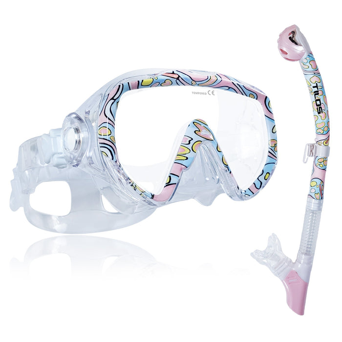 Tilos Titanica Jr. Mask & Orion Dry Snorkel Set, Pink