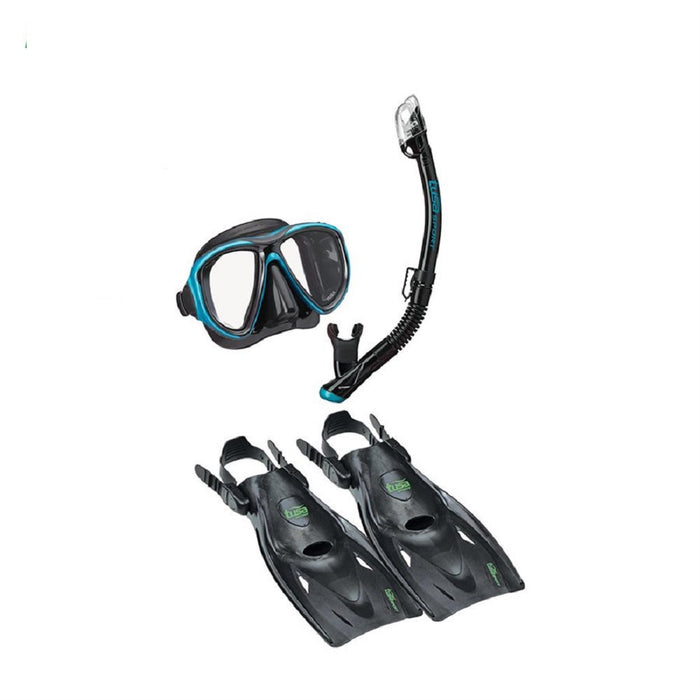 Tusa Powerview Dry Adult Mask,Snorkel and Fin Set