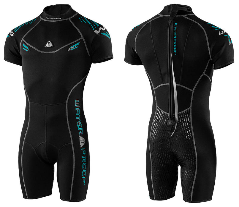 Waterproof W30 Mens Shorty 2.5mm Back-Zip Wetsuits for Diving and Sports