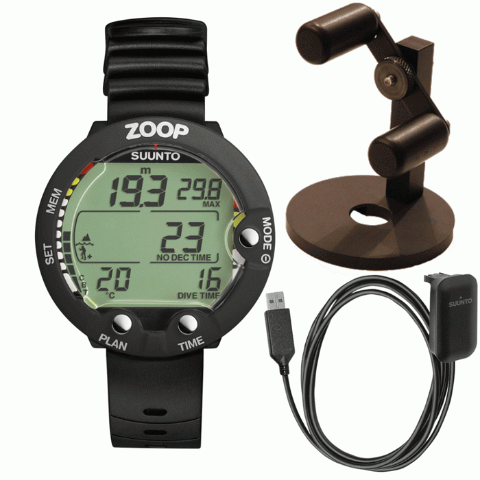 SUUNTO Zoop Wrist Dive Computer Scuba Diving Instrumentw/ Download Cable & Free Watch Stand